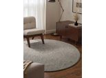 Teppich HANSE HOME "Wolly 2" Gr. 10, grau, H:12mm Ø:200cm, Kunstfaser, Teppiche, Teppich, Flachgewebe, Skandi, Woll-Optik, Esszimmer, Wohnzimmer, Flur