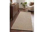 Wollteppich HANSE HOME "Calmio, auch als Läufer und in rund", beige (hellbeige), B:80cm H:18mm L:200cm, Wolle, Teppiche, Handgetuftet, Wolle, Natur, Wohnzimmer, Schlafzimmer, Skandi, Hygge