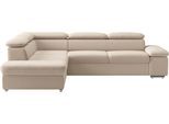 Ecksofa SIT & MORE "Valantine L-Form, B: 272 cm", braun (café), B:272cm H:73cm T:226cm, 100% Polyester;Luxus-Kunstleder/Struktur (88% Polyester, 12% Polyamid), Sofas, Ecksofa, mit Arm- & Kopfteilverstellung, optional mit Bettfunktion