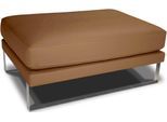Hocker CALIA ITALIA "Romeo bequem und hochwertig verarbeitet, B/T 96/70cm", beige (karma 600 cuoio), B:96cm H:41cm T:70cm, AnilinLEDER Karma gewachst (echtes Rindsleder), Hocker, Polsterhocker Lederhocker