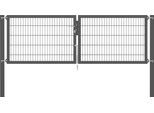 Zaundoppeltür ALBERTS "Flexo Plus", grau (anthrazit), B:300cm H:100cm, Stahl, Tore, Zaundoppeltür, anthrazit, verschiedene Abmessungen