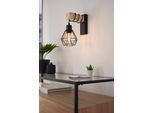 EGLO Wandleuchte "TOWNSHEND 5 Wandlampe, Stahl und Holz, E27, IP20, Wohnzimmerlampe", braun (schwarz, braun), 1, Ø 0cm H: 27,5cm, 1 Stk., Leuchten, Wand-/Deckenleuchte, Wohnzimmer, L14 x H27,5 cm, schwarz, braun, Wandleuchte