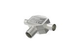 HAMA SAT-Verteiler "Antennen-Verteiler, Koax-Kupplung- 2 Koax-Stecker, Metall", silber (silberfarben), B:9cm H:2,5cm L:10,5cm, Verteiler, SAT-Verteiler