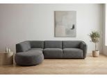 Ecksofa HOME AFFAIRE "OSTRUP Rundsofa, L-Form, Naturtöne, Boucle oder Chenille", graphite, B:273cm H:73cm T:250cm, 100% Polyester, Sofas, Ecksofa, Breite 273 cm, organische Form mit sanften Rundungen