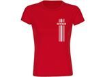 multifanshop Damen T-Shirt - Deutschland - Streifen - Druck weiß - Frauen