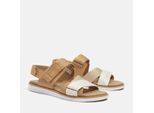 Sandale TIMBERLAND "ADLEY SHORE BACKSTRAP SANDAL", Damen, Gr. 37,5, beige (md beige sue), Leder, Synthetik, Schuhe Sandale