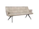 Novel Sitzbank, Schwarz, Taupe, Metall, Textil, 3-Sitzer, 203.5x87x64 cm, mit Rückenlehne, Esszimmer, Bänke, Sitzbänke