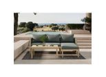 Ambia Garden Loungegarnitur, Akazie, Holz, Kunststoff, 3-teilig, Akazie, massiv, Füllung: Polyester, nicht einzeln stellbar, L-Form, 198x132 cm, Loungemöbel, Gartenlounge-Sets