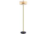 Collett's Monde Stehleuchte, Gold, Metall, Glas, Abstraktes,Abstraktes, 145 cm, RoHS, CE, Fußschalter, Lampen & Leuchten, Innenbeleuchtung, Stehlampen, Stehlampen