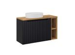 WASCHTISCH 100.4cm Riva Schwarz und Holz