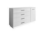 SIDEBOARD LINA II 1D4S mit LED-Beleuchtung Schwarze Griffe