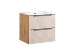 WASCHTISCH 61cm Mallory Beige und Holz