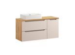 WASCHTISCH 120cm Mallory Beige und Holz