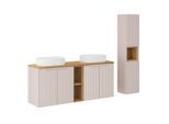 BADMÖBEL 140.4cm Riva 2er-Set Kaschmir und Holz