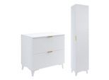 WASCHTISCHUNTERSCHRANK 80.4cm Cléa 2er-Set Weiß