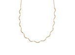 Collier SKAGEN "Schmuck Geschenk Edelstahl Halskette WAVE", gold (gelbgoldfarben), Halsketten, Damen, Edelstahl, L: 46 B: 4mm, Collier, B:4mm