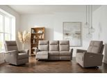 Polstergarnitur HOME AFFAIRE "FINNARA, 3+2+1, elelektrische Relaxfunktion, USB A/C", taupe, Webstoff, 100% POLYESTER, Sitzmöbel-Sets, Liegefunktion 105-135, Federkern