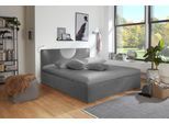 Polsterbett "Pisa in verschiedenen Härtegraden und Größen", anthrazit, anthrazit mit kontrastfarbe grau, B:190cm L:210cm, Bezug 100% Polyester- pflegeleicht, Polsterung: Polsterwatte, Material Gestell: gepolsterter Holzwerkstoff, WESTFALIA SCHLAFKOMFORT, Betten, Polsterbett, wahlweise mit oder ohne Bettkasten
