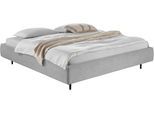 Polsterbett HOME AFFAIRE "Lumira, rahmenhohes Design & wahweise Überlänge", grau (light, grau), B:215cm H:40cm L:235cm, 94% Polyester, 6% Nylon, Betten, Polsterbett, inkl. 7-fache Einlegetiefenverstellung & saugroboterfreundliche Höhe