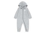 Strampler NIKE SPORTSWEAR "NKN BABY FRENCH TERRY COVERALL", Mädchen, Gr. 62, N-Gr, grau heather, Obermaterial: 60% Baumwolle, 40% Polyester, Overalls, für den Alltag, aus pflegeleichten Materialien