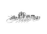 Luca Bessoni , Edelstahlfarben , Metall, Glas , 12 cm,14 cm,16 cm , 0.5/1/2/5/1/1.5/2.5 l,2.5 l,0,7 l,1 l,2 l,5 l,1 l , zylindrisch , Lfgb , Messskala, backofengeeignet,backofengeeignet , Kochen & Essen, Töpfe, Kochtopfsets