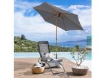 Beldano , Anthrazit , Textil , 270x270x220 cm , Knickgelenk , Gartenmöbel, Sonnenschutz, Sonnenschirme, Sonnenschirme
