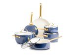 GreenPan , Weiß, Goldfarben, Dunkelblau , Metall, Glas , 0 l , rund , Kochen & Essen, Töpfe, Kochtopfsets