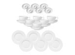 Geschirr-Set VILLEROY & BOCH "Frühstücksservice Royal weiß", weiß, 24, Porzellan, Geschirr-Sets, Geschirr-Set, Spülmaschinengeeignet, Mikrowellenfest