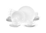 Geschirr-Set SELTMANN WEIDEN "Kombi-Service Amina 30er Set", weiß, 30, Porzellan, Geschirr-Sets, Geschirr-Set, Spülmaschinenfest, Mikrowellensicher, Ofenfest
