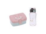Lunchbox LÄSSIG "Brotdose und Trinkflasche About Friends", rosa (chinchilla), B:2cm H:2cm L:2cm, Kunststoff, Lebensmittelaufbewahrungsbehälter, Lunchbox