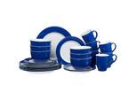 Geschirr-Set RITZENHOFF & BREKER "Kombiservice Doppio 24er Set", blau (indigo blau), 24, Porzellan, Geschirr-Sets, Geschirr-Set, Spülmaschinengeeignet, Spülmaschinenfest