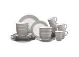 Geschirr-Set RITZENHOFF & BREKER "Kombiservice Doppio 24er Set", grau, 24, Porzellan, Geschirr-Sets, Geschirr-Set, Spülmaschinengeeignet, Spülmaschinenfest