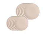 Geschirr-Set VILLEROY & BOCH "Tafelservice NewMoon 12er Set beige", beige, 12, Porzellan, Geschirr-Sets, Geschirr-Set, Spülmaschinengeeignet, Mikrowellenfest