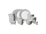 Geschirr-Set RITZENHOFF & BREKER "Frühstücksservice Doppio 24er Set grau", grau, 24, Porzellan, Geschirr-Sets, Geschirr-Set, Spülmaschinengeeignet