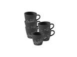 Espressotasse VILLEROY & BOCH "Espressotassen Manufacture Rock - Mickey Mouse 60 ml 6er Set schwarz", schwarz, B:6,4cm H:5,6cm, Porzellan, Trinkgefäße, Espressotasse, Spülmaschinenfest, Mikrowellensicher