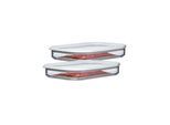 Vorratsdose MEPAL "Aufschnittdosen Modula 550 ml 2er Set transparent", bunt (transparent), B:16cm H:3,7cm L:2cm, Kunststoff, Lebensmittelaufbewahrungsbehälter, Vorratsdose