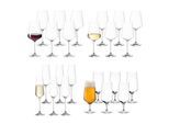 Gläser-Set LEONARDO "Gläserset Puccini 24er Set transparent", bunt (transparent), B:2cm H:2cm, Glas, Trinkgefäße, Ideal für den Alltag, spülmaschinengeeignet