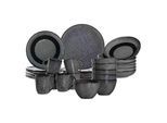 Geschirr-Set LEONARDO "Tafelservice Matera 30er Set", grau (anthrazit), 30, Keramik, Geschirr-Sets, Geschirr-Set, Ideal für den Alltag, spülmaschinengeeignet, mikrowellengeeignet