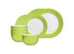 Geschirr-Set RITZENHOFF & BREKER "Basic-Set Doppio 12er Set", grün, 12, Porzellan, Geschirr-Sets, Geschirr-Set, Spülmaschinenfest