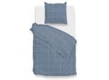 Bettwäsche ZO HOME "Zohome Bettwäsche Lino", blau (urban, blau), B/L: 135cm x 200cm, 1 Stk., 1 Stk., Renforcé, B/L: 80cm x 80cm, 2 Stk., Renforcé, Obermaterial: 100% Baumwolle, Bettwäsche, Bettwäsche, Bettwäsche aus 100% Baumwolle, hochwertige Renforcé, ab 135x200 cm.