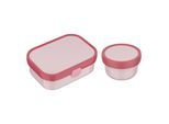 Lunchbox MEPAL "Obst- und Bentobox Campus (2025) 300 & 750 ml 2er Set", pink (cool pink), B:2cm H:2cm L:2cm, Kunststoff, Lebensmittelaufbewahrungsbehälter, Lunchbox, Spülmaschinengeeignet