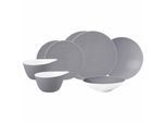 Geschirr-Set SELTMANN WEIDEN "Einsteiger-Set Life Fashion 8er Set", grau (elegant grau), 8, Porzellan, Geschirr-Sets, Geschirr-Set, Spülmaschinenfest, Mikrowellensicher, Ofenfest