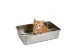 Lucky-Kitty Katzentoilette Kitten Edelstahl Edelstahl Natur mattiert