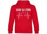 multifanshop Kapuzen Sweatshirt - Kaiserslautern - Herzschlag - Druck weiß - Hoodie