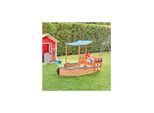 HOME DELUXE Sandkasten Schiffsoptik mit Bank MATSCHEKISTE - 160 x 78 cm