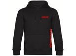 multifanshop Kapuzen Sweatshirt - Düsseldorf - Brust & Seite - Druck rot - Hoodie