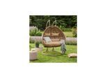 HOME DELUXE Polyrattan Hängesessel TWIN - Braun für 2 Personen