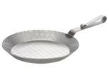 Servierpfanne GSW "Eisen", silberfarben, H:3,8cm Ø:28cm, Pfannen, Pfanne aus rauten geschmiedetem Eisen in starker Gastro-Qualität