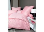 Bettwäsche JANINE "Colors", rosa, B/L: 155cm x 220cm, 1 Stk., 1 Stk., Mako-Satin, B/L: 80cm x 80cm, 2 Stk., Mako-Satin, Obermaterial: 100% Baumwolle, Bettwäsche, Bettwäsche, feinfädige uni Bettwäsche für alle Jahreszeiten, Markenreißverschluss