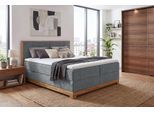 Boxbett OTTO HOME "Fennor, Doppelbett, Polsterbett, Federkernbett, Komforbett, 160/180 cm", grau, B:166cm L:213cm, 100% PES, Komplettbetten, Boxbett, Boxbett: 5-Z-Taschenfederkern im Unterbau, Härtegrad 3, inkl. Topper